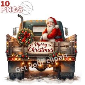 Images de camion de Noël, Images PNG d'hiver pour vos projets créatifs ou professionnels, usage commercial inclus