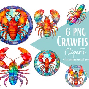 Ensemble d'illustrations d'écrevisses, Cliparts d'écrevisses façon aquarelle pour tous vos projets créatifs et professionnels
