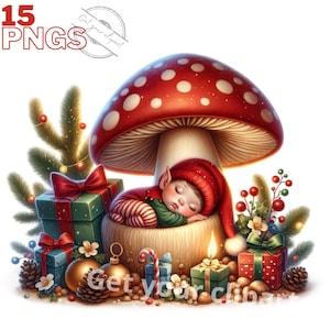 Ensemble d'illustrations d'elf de Noël, cliparts d'hiver pour tous vos projets créatifs et professionnels, usage commercial inclus