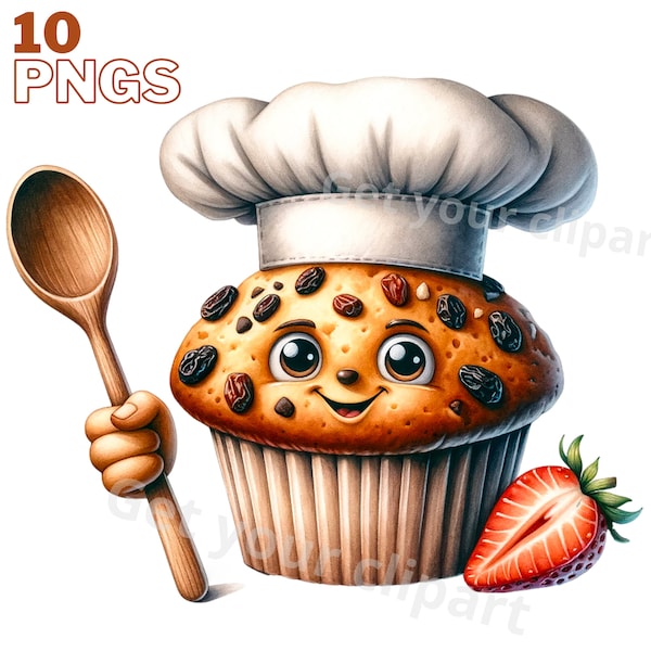 Images de muffins drôles, Images PNG de petits gâteaux idéales pour vos projets personnels et professionnels, usage commercial inclus