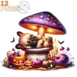Ensemble d'illustrations de chiots d'Halloween, clipart d'Halloween pour tous vos projets créatifs, usage commercial inclus