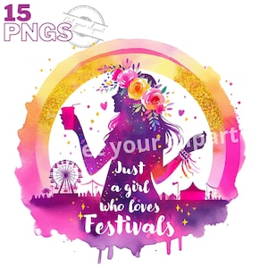 Ensemble d'illustrations de festival de musique, cliparts d'été pour tous vos projets créatifs, usage commercial inclus