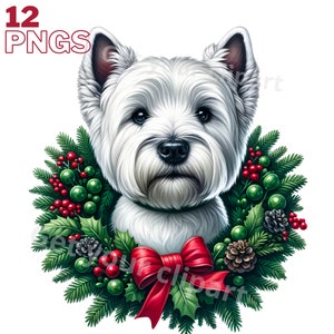 Imágenes navideñas de perros Westie, imágenes PNG de perros Westie para sus proyectos creativos o profesionales, uso comercial incluido