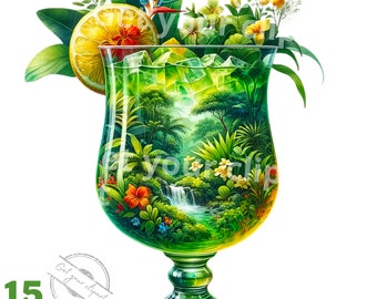 Tropical cocktails clipart bundle, Tropical drinks png, Summer drinks graphics, Summer designs, Hello summer pngs, With Commercial use