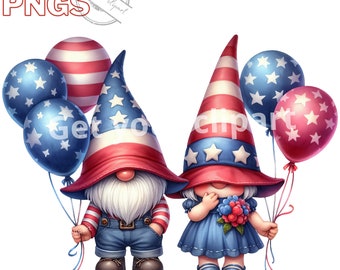 4th of July Gnome clipart bundle, Independence day clipart, 4th of July graphics, 4th of July Sublimation, Independence day sublimation