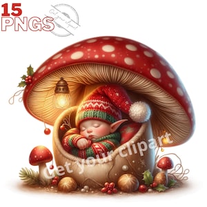 Ensemble d'illustrations d'elf de Noël, cliparts d'hiver pour tous vos projets créatifs et professionnels, usage commercial inclus