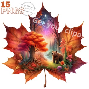 Ensemble d'illustrations de feuilles d'automne, cliparts d'automne pour tous vos projets créatifs, usage commercial inclus