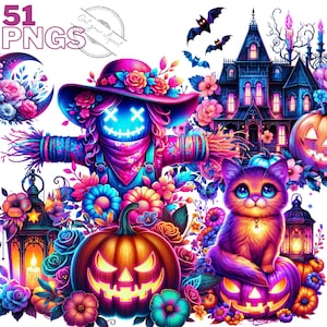 Ensemble d'illustrations d'Halloween, clipart d'Halloween pour tous vos projets créatifs, usage commercial inclus