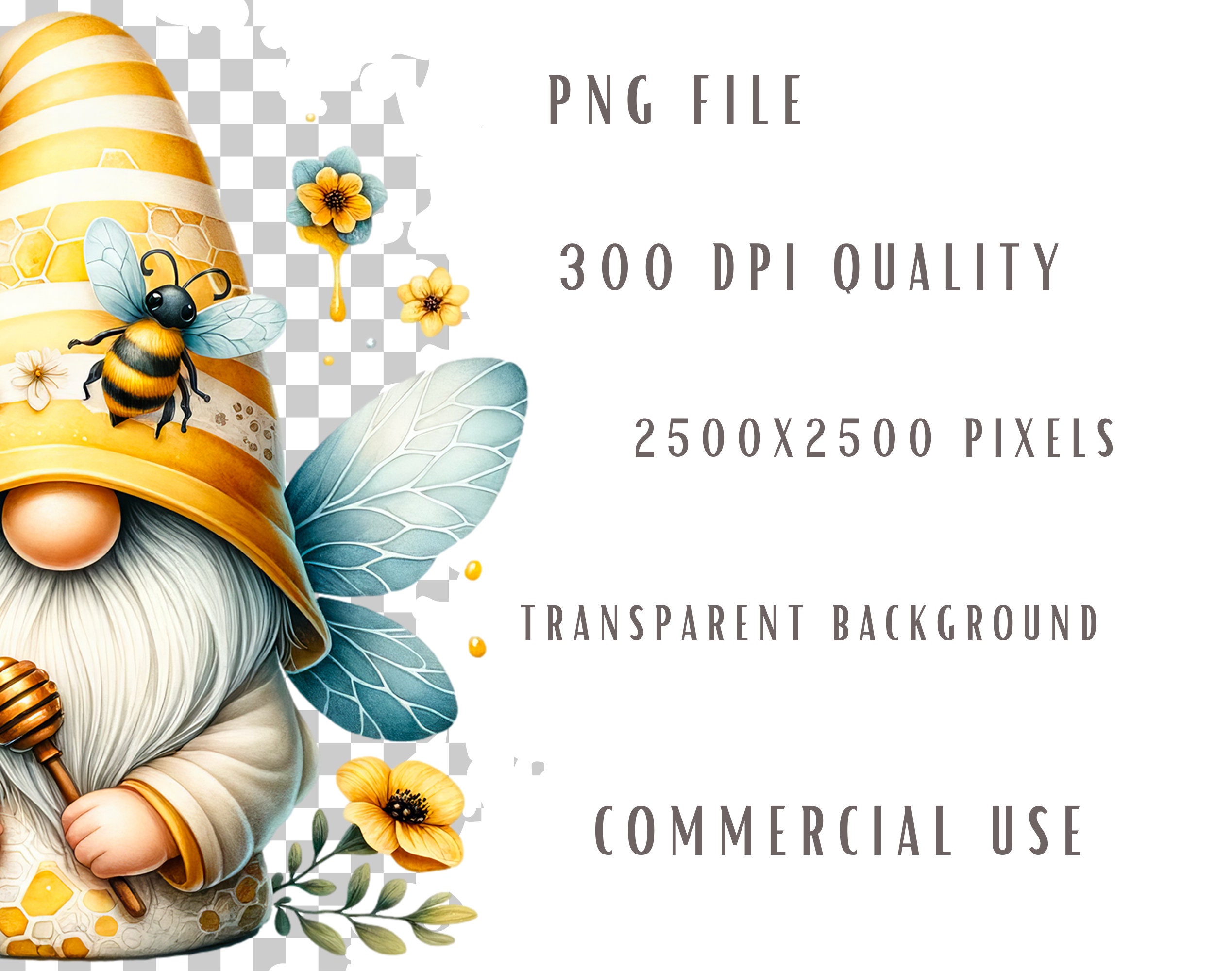 Bee Gnome Clipart Bundle, Gnome Clipart, Spring Gnome Png Graphics ...