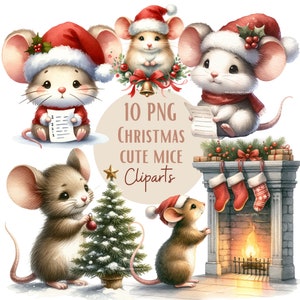 Images de souris de Noël, Images PNG de souris de Noël pour vos projets créatifs ou professionnels, usage commercial inclus