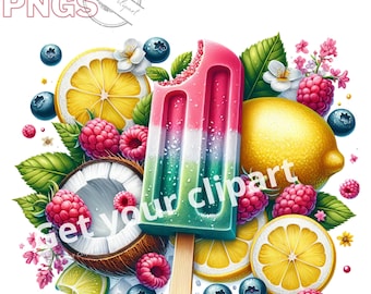 Summer Popsicle clipart bundle, Ice cream clipart , Ice cream pngs, Summer graphics clipart, Hello summer, summer clipart