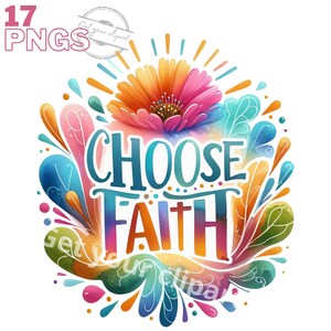 Ensemble d'illustrations de citations chrétiennes, Clipart façon aquarelle pour tous vos projets créatifs et professionnels