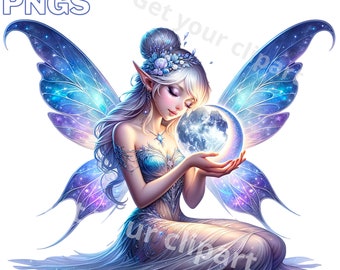 Celestial fairy clipart, fantasy graphics, Etheral clipart, Celestial fairy PNG transparent background, With commercial use