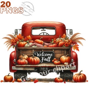 Images de camion d'automne, Images PNG d'automne pour vos projets créatifs ou professionnels, usage commercial inclus