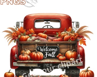 Herbst-Truck-Bilder, Herbst-PNG-Bilder für Ihre kreativen oder professionellen Projekte, kommerzielle Nutzung inbegriffen