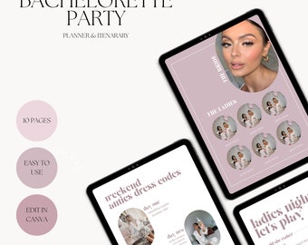 Bachelorette Planner | Party Planner | Bachelorette Itinerary Planner | Canva Edit