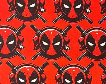 Superhero Deadpool 100% Cotton Fabric | Fat Quarter | Tumbler
