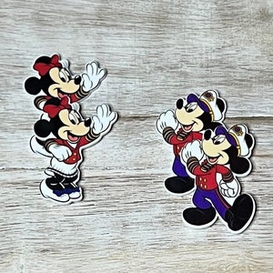 Disney's Cruise Mickey and Minnie Flat Back Resin | Sailor | Hair Bow Center, Key Ring, Scrapbook Embellishment