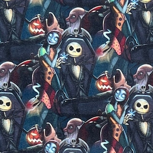 Nightmare Jack Skellington and Sally Print 100% Cotton Fabric | Fat Quarter | Tumbler