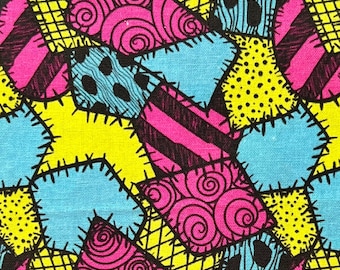 18" x 10" Remnant Nightmare Jack Skellington- Sally Dress Print 100% Cotton Fabric