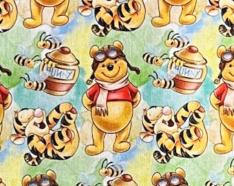 Winnie the Pooh Print 100% Cotton Fabric | Fat Quarter | Tumbler