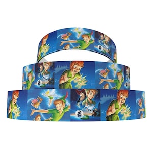 Peter Pan Neverland 1" or 1.5" Grosgrain Ribbon