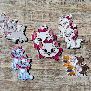 Disney's Aristocat Flat Back Resin | Marie, Toulouse, Berlioz, Thomas O'Malley, Duchess| Środek kokardy do włosów, brelok, ozdoba do albumu