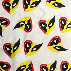18" x 10" Remnant Superhero Wolverine and Deadpool 100% Cotton Fabric