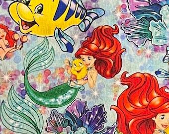 Disney's The Little Mermaid Print 100% Cotton Fabric | Fat Quarter | Tumbler