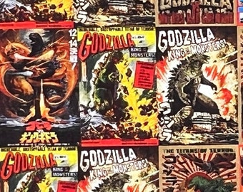 Godzilla Print 100% Cotton Fabric