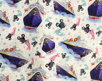 Disney Cruise Line Print 100% Cotton Fabric