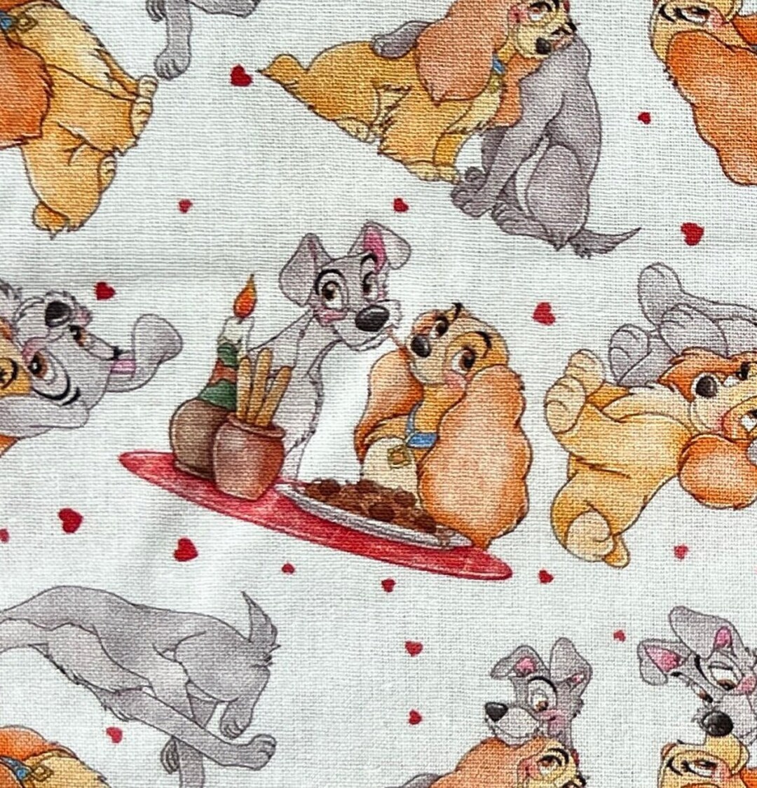 Disney's Lady and the Tramp Print 100% Cotton Fabric Fat Quarter Tumbler - Etsy