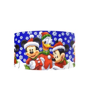 Mickey, Minnie, Donald Christmas 1" or 1.5" Grosgrain Ribbon