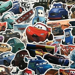 Disney Cars Stickers -- Waterproof -- Laptop, Hydro Flask, Scrapbooking, Journaling, Luggage, Skateboard, Diary, Phone Case