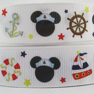 Cruise Vacation Sailor Mouse 1" Grosgrain Ribbon