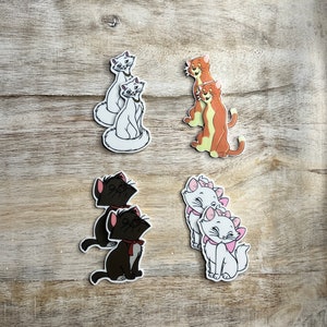 Disney's Aristocat Flat Back Resin | Marie, Toulouse, Berlioz, Thomas O'Malley, Duchess| Hair Bow Center, Key Ring, Scrapbook Embellishment