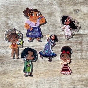 Encanto Uniquely Me Acrylic Shakers | Hair Bow Center, Key Ring, Scrapbook Embellishment