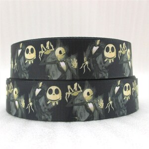 Jack Skellington Nightmare Halloween 1" Grosgrain Ribbon