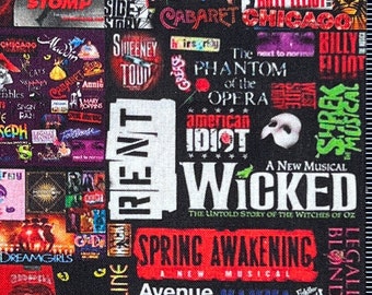 Broadway Theater Plays Print 100% Cotton Fabric