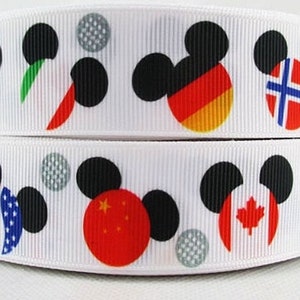 Epcot Mickey Head 1" Grosgrain Ribbon