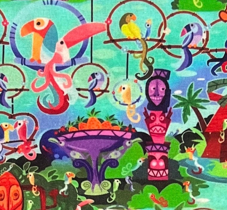 Enchanted Tiki Room Print 100% Cotton Fabric