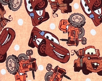 Cars Print 100% Cotton Fabric | Fat Quarter | Tumbler