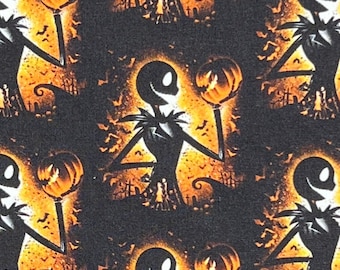18" x 10" Remnant Good versus Evil Nightmare Jack Skellington Print 100% Cotton Fabric