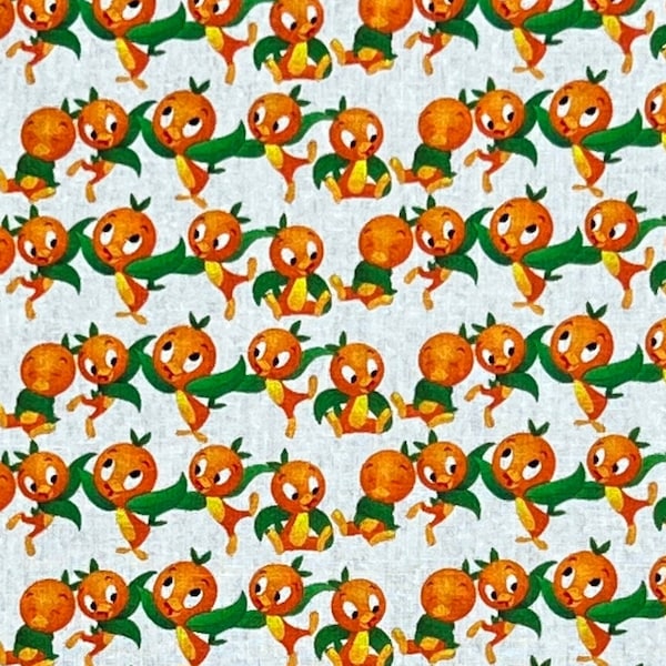 Orange Bird Print 100% Cotton Fabric