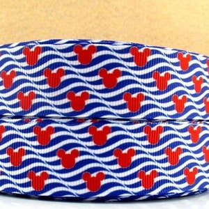 Cruise Vacation on White 1" Grosgrain Ribbon