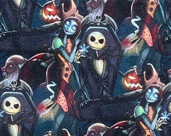 Nightmare Jack Skellington and Sally Print 100% Cotton Fabric