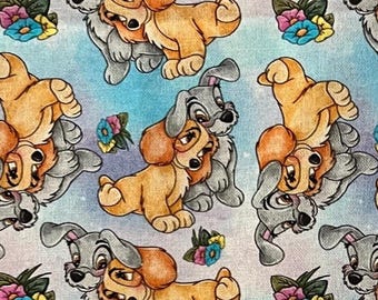 Disney's Lady and the Tramp Print 100% Cotton Fabric