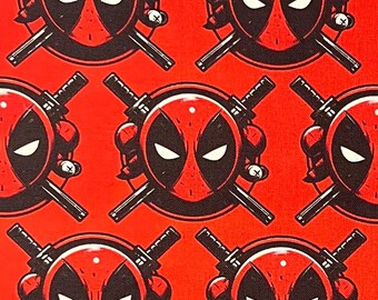 18" x 10" Remnant Superhero Deadpool 100% Cotton Fabric