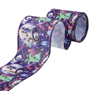 Nightmare Before Christmas Oogie Boogie Print 2" Wired Ribbon