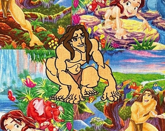 Disney's Tarzan Print 100% Cotton Fabric | Fat Quarter | Tumbler